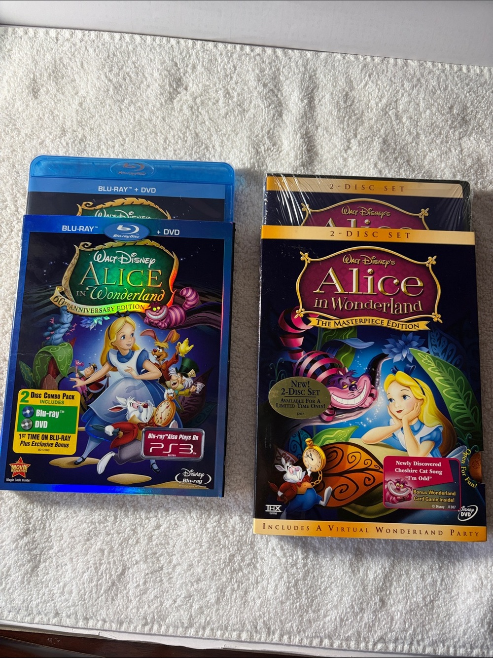 Disney Alice in Wonderland Blu-ray & DVD Set, DVD, 60th & Masterpiece NWT. 2